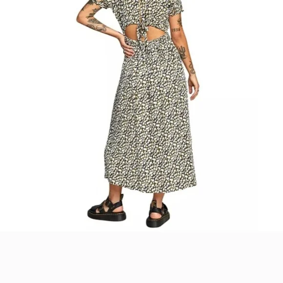 NWT RVCA Open-Back Midi Dress - Picture 3 of 9